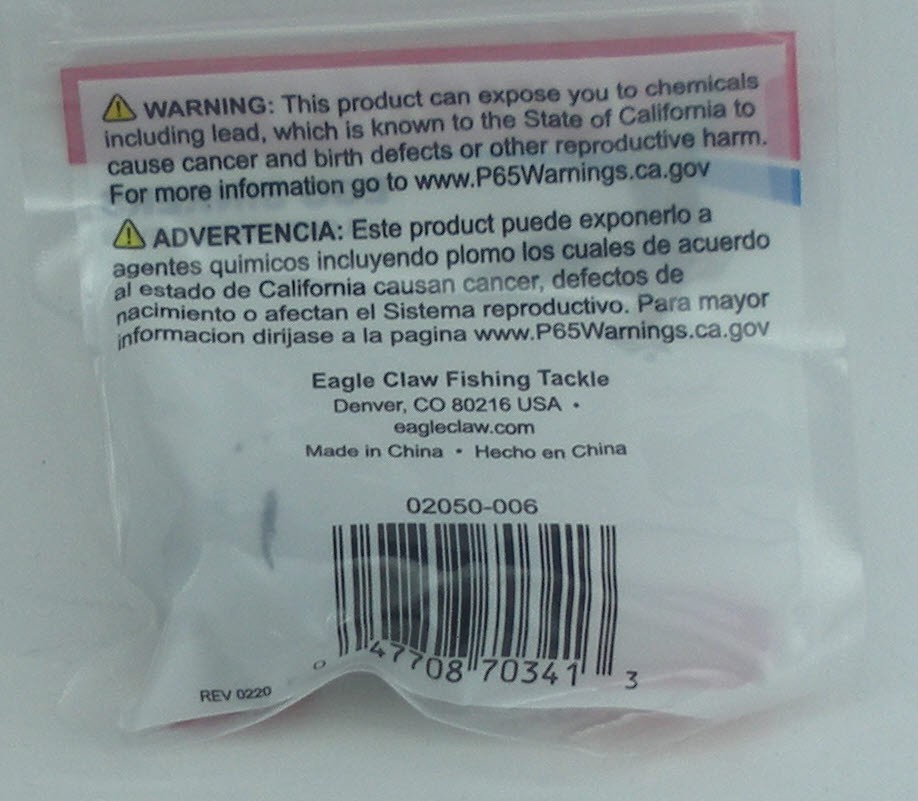 Eagle Claw 02050-006 Egg Lead Weights 2CT 1oz