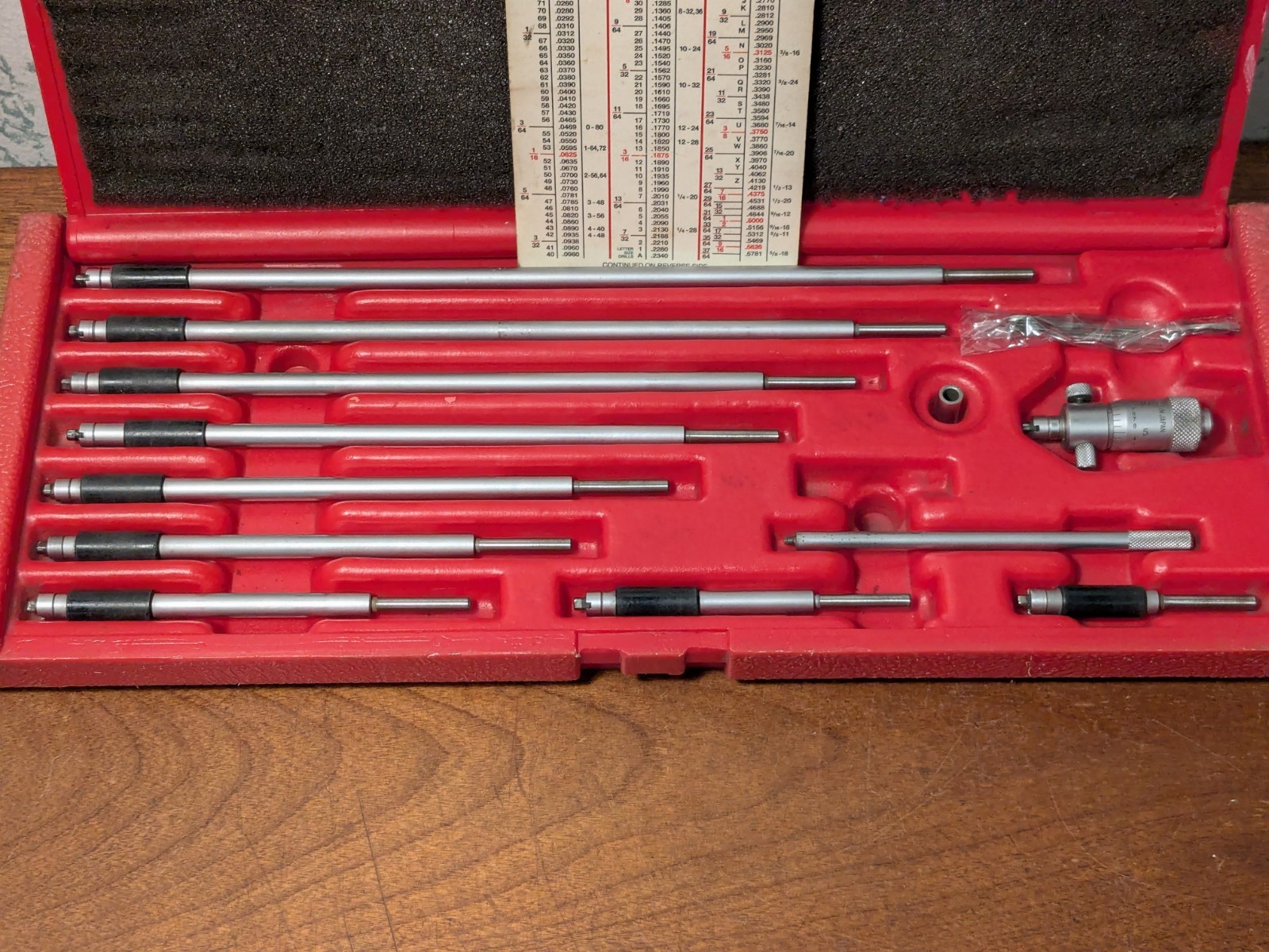 MITUTOYO INSIDE MICROMETER SET NO 141-133 - 2-12 Inches