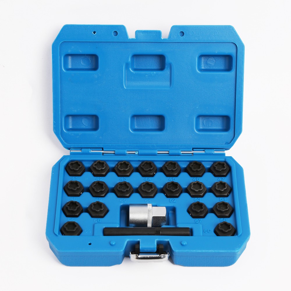 22Pc BMW Wheels Locks Socket Anti-Theft Wheel Locking Bolt Nut Key Removal Set