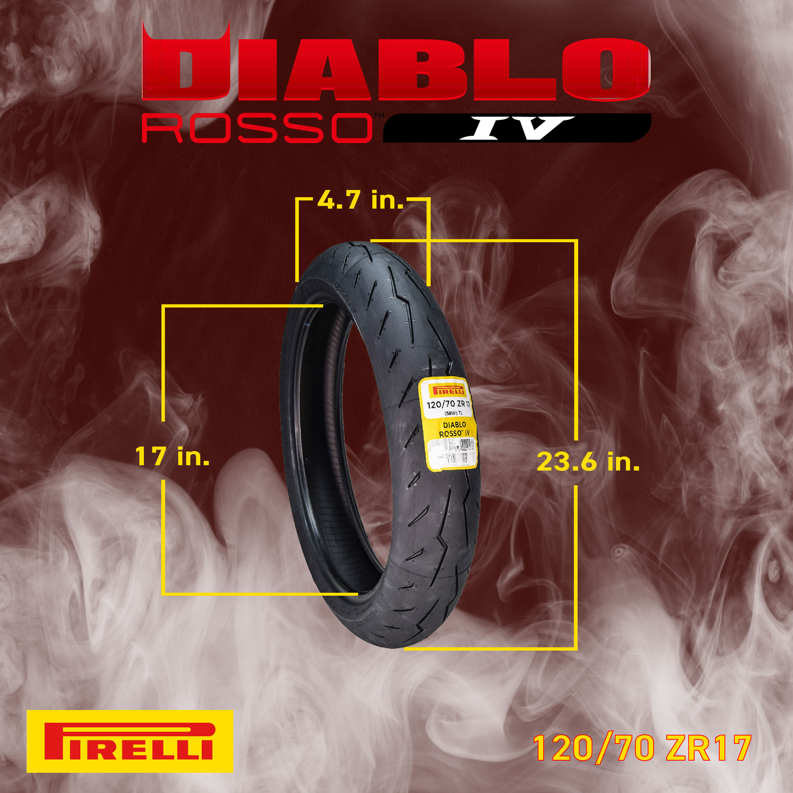 Pirelli Diablo Rosso IV Street Sport 120/70ZR17 200/55ZR17 Motorcycle Tire Set