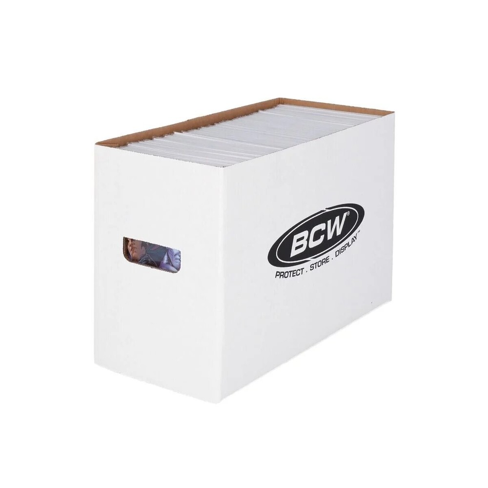 2 BCW Quality Short Comic Book Storage Boxes Thick & Stackable White Cardboard