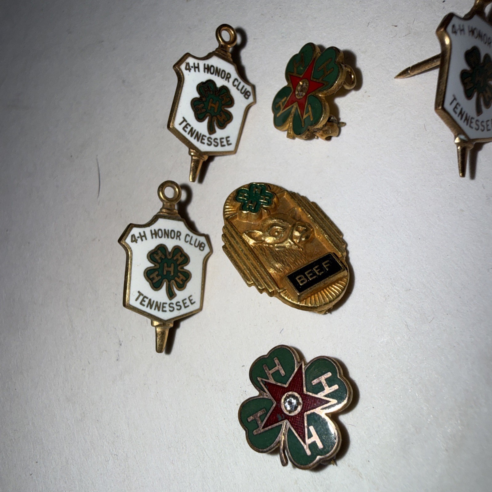 Vintage 4-H Club Pins Lot Of 6 HTF Gold Filled Pins 1-20th 10k