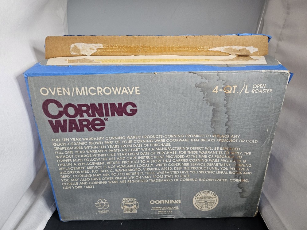 Corning Ware Abundance 4 Quart Open Roaster Excellent