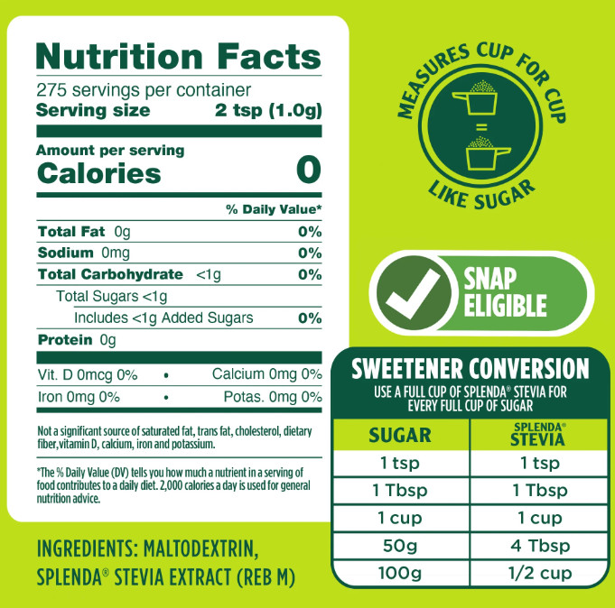 Splenda Stevia Granulated 9.7oz Pouch