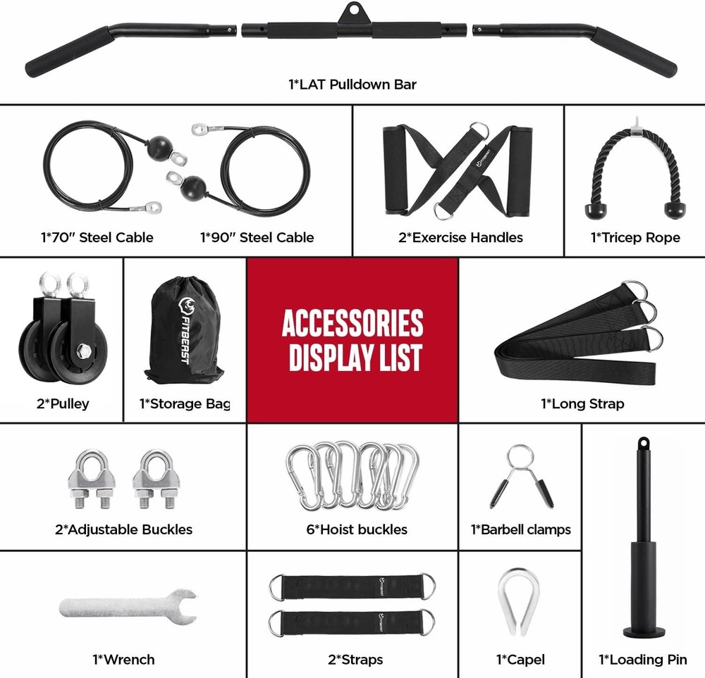 Pulley System Gym, Cable Weight Pulley System for Gym LAT Pulldown, Biceps .....