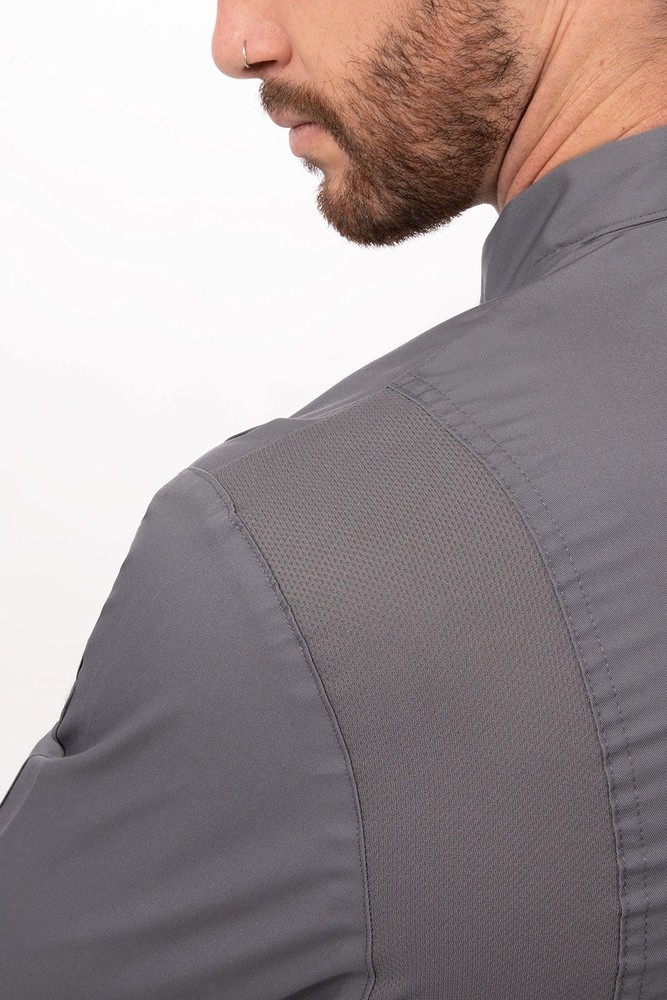 Men's Lansing Chef Coat, Grey, Large