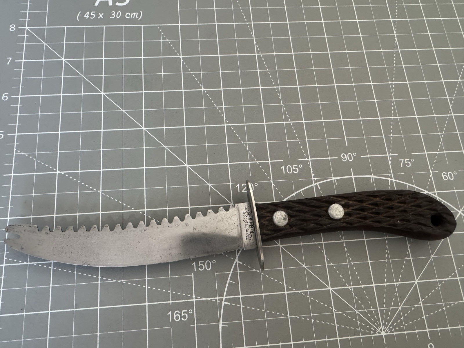 Vintage 1920-1939 Remington RH-45 Wood Handle Fishing Filet Knife 10" Overall