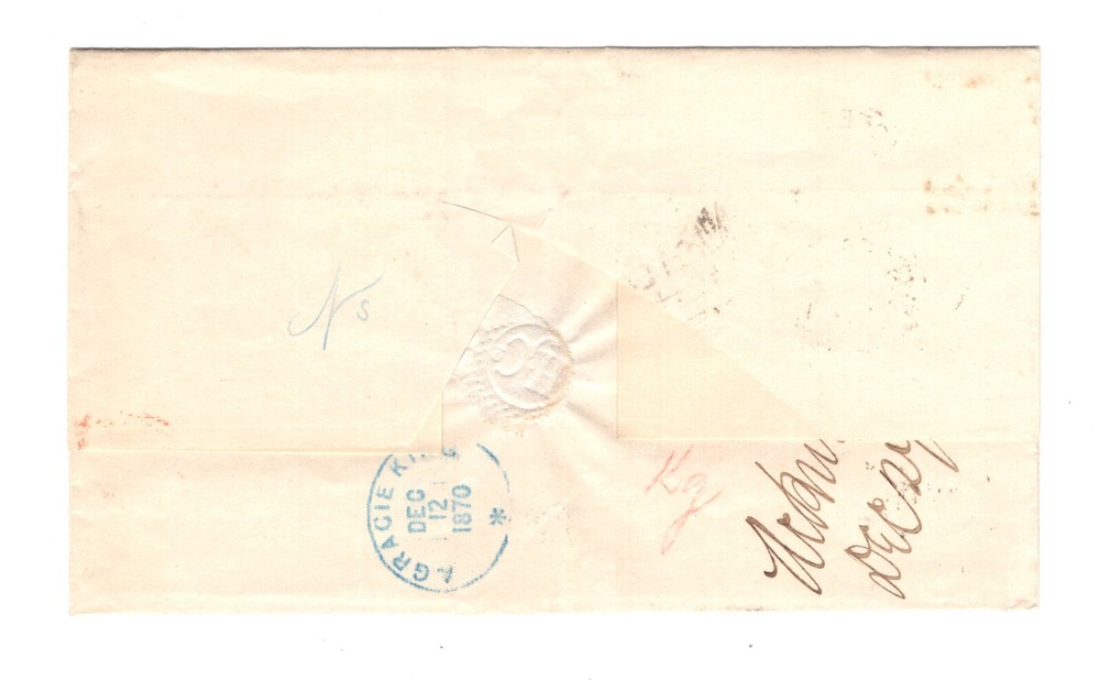 Netherlands #11 folded envelope to US nice markings