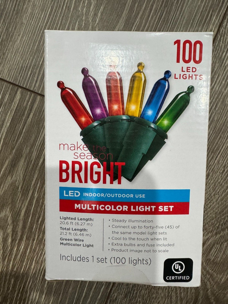 Make The Season Bright - LED - 100 Multicolor Indoor/Outdoor String Light Set