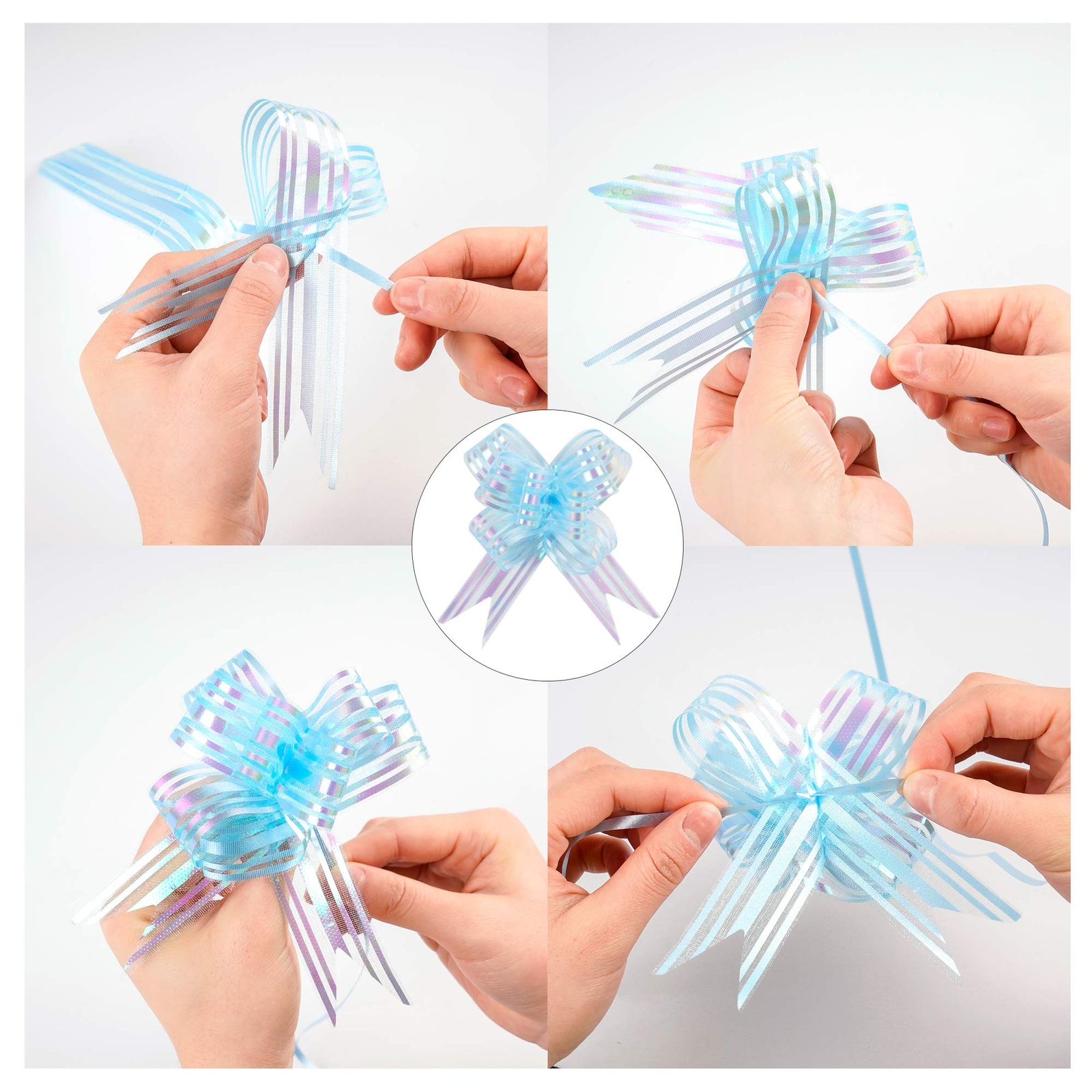 20pcs Basket Bags pull bow Set 10 pieces Easter Cellophane Wrap Plastic Bag 1...