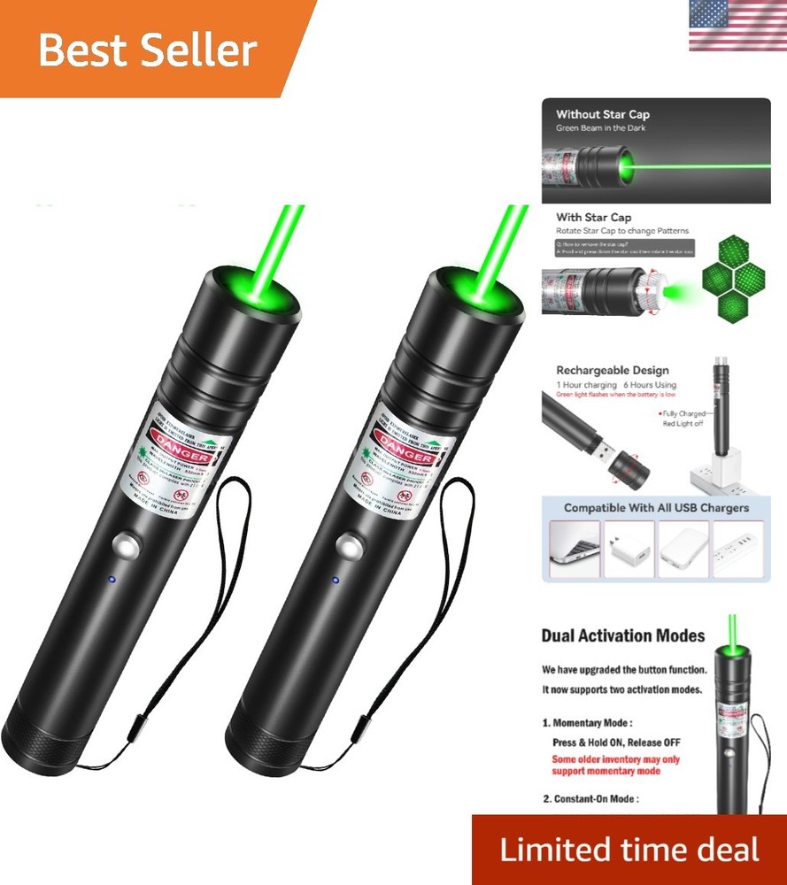 Aluminum Rechargeable Green Laser Pointer with Unique Starlight Patterns