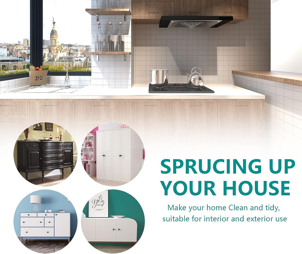 12pcs Teal Vintage Ceramic Cabinet Knobs and Drawer Pulls with Mounting Screws