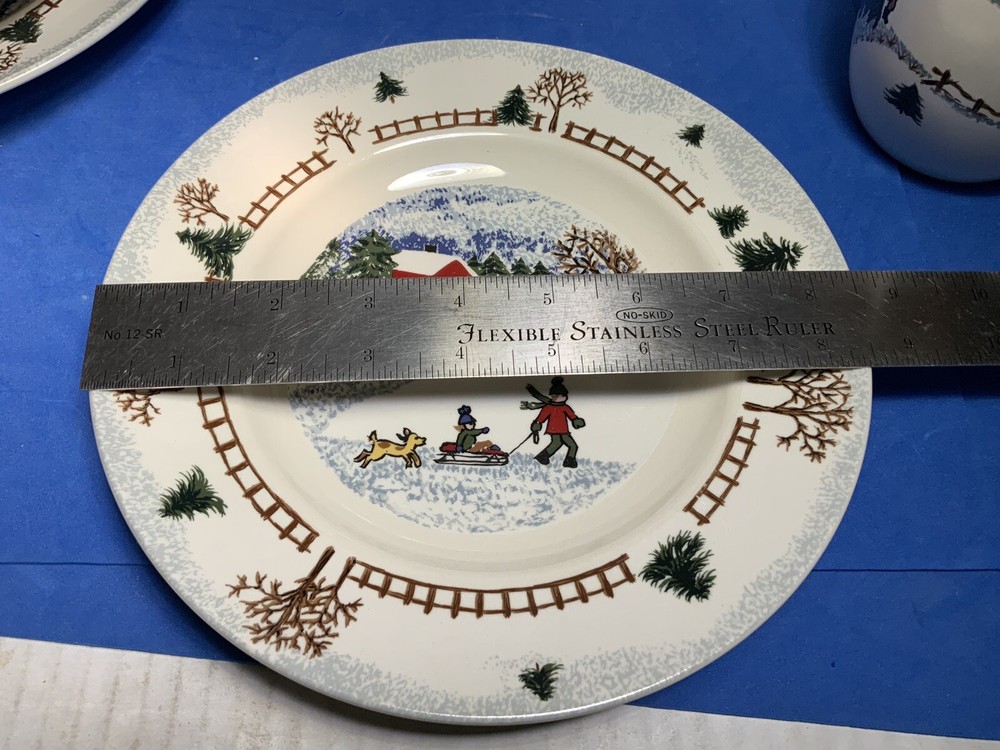 Folkcraft Stoneware Winterside 4 Piece Set