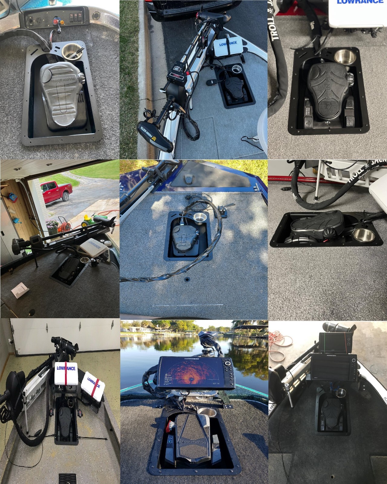 Premium Pre-Drilled Garmin Force Recessed Trolling Motor Foot Pedal Tray