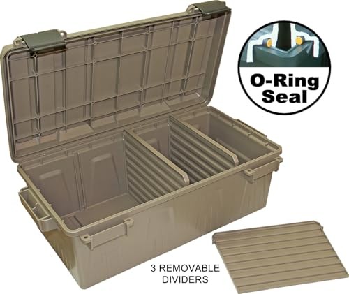MTM ACDC30, Divided Ammo Crate Utility Box, Water-Resistant, Stackable, Snap Lat
