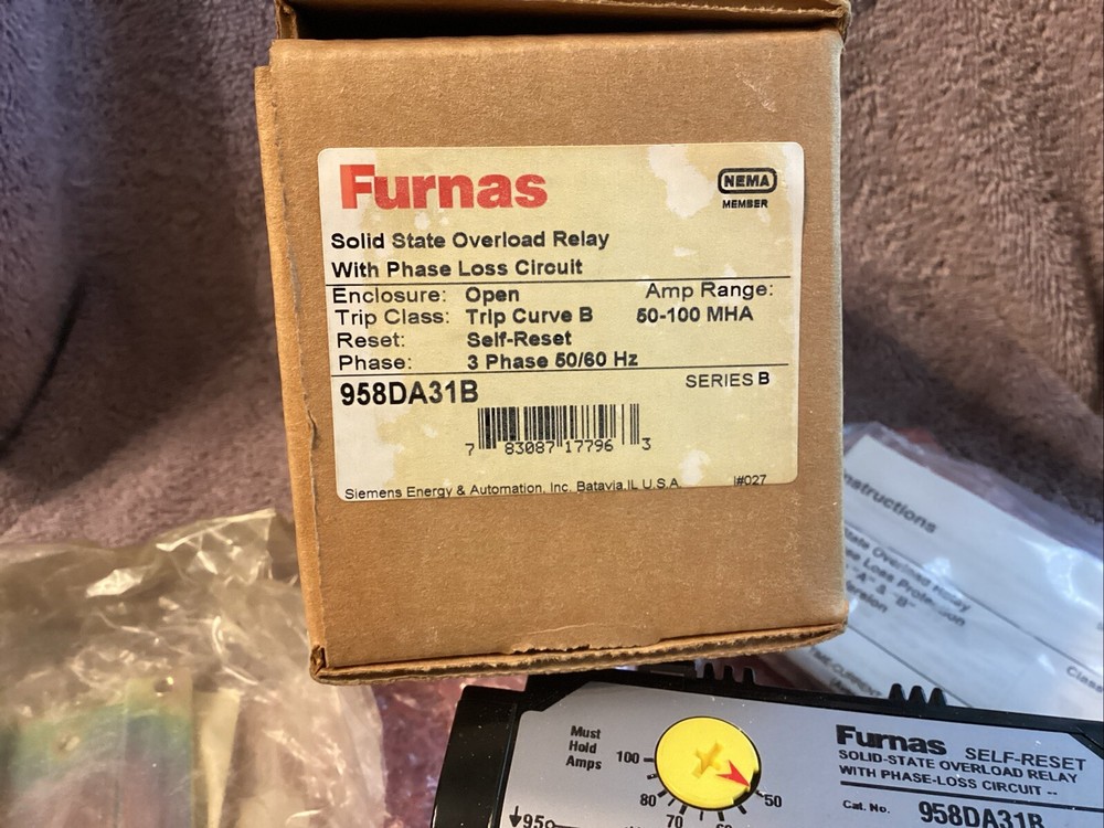 FURNAS..SELF-RESET Solid-State Overload Relay… 958DA31….Ser. B…NEW😀
