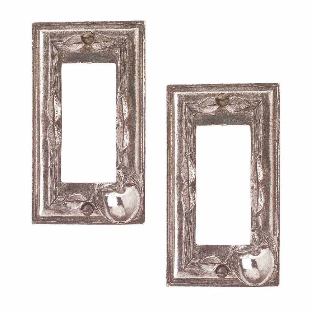 2 Switchplate Antique Solid Brass Apple GFI | Renovator's Supply