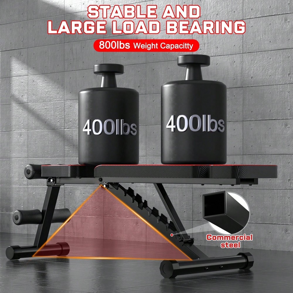 GIKPAL 9 Positions Adjustable Weight Bench, Foldable Workout Bench Weight-FGQA