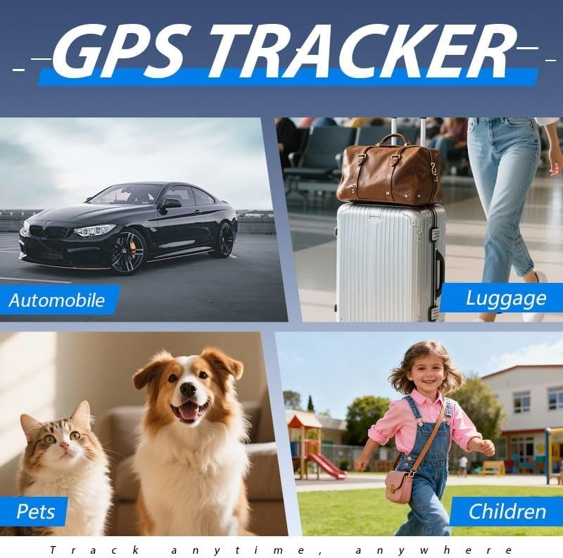 Quvjd Real-Time Location Updates, No SIM Card GPS Tracker for (Android & iOS)