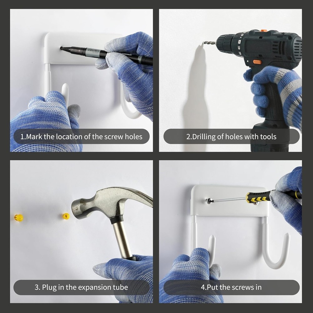 Ironing Board Holder, Sturdy and Space-Saving Small, White