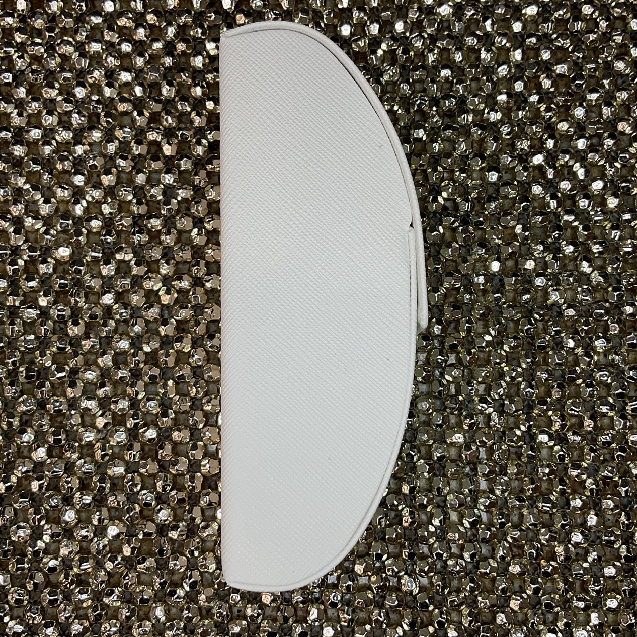 Prada XL Flip Top Eye/Sunglasses Saffiano Hard Case Drawstring Case & ClothWhite