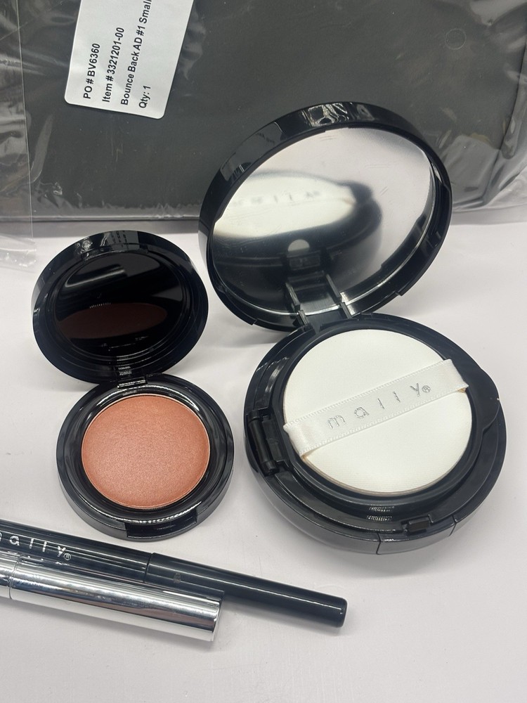 Mally 6 Pc Makeup Set Fair Foundation/Peony Blush & More