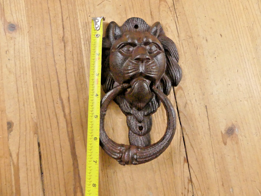 Cast Iron Door Knocker *CASTING DEFECT* Antique Style Rustic LION HEAD