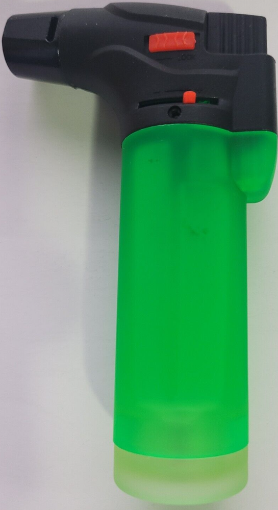 Max Light Torch Refillable Windproof Jet Lighter Color Green Size 4 inches