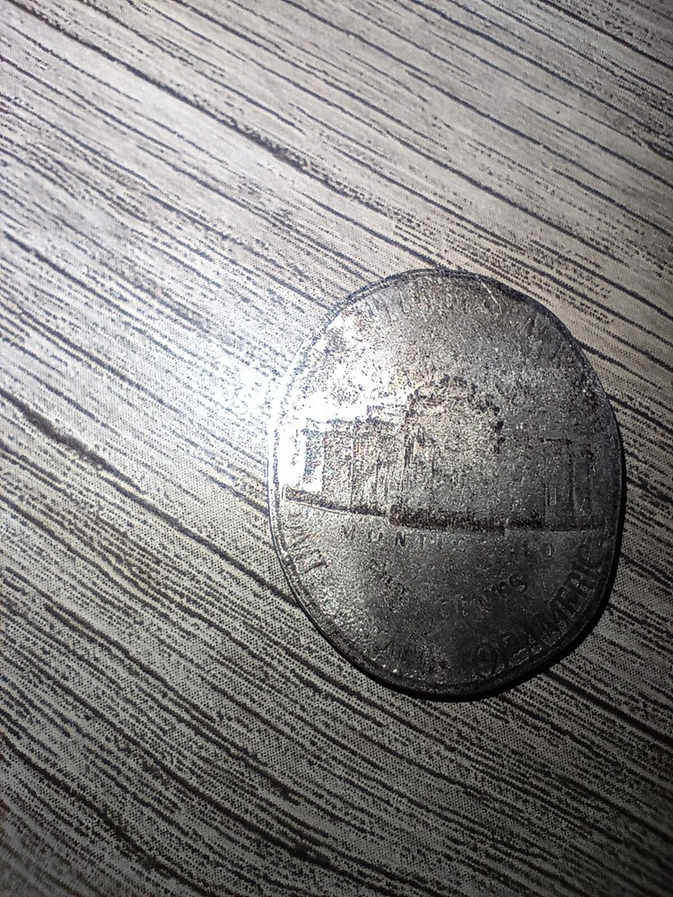 Unknown Year Jefferson Nickel Smashed
