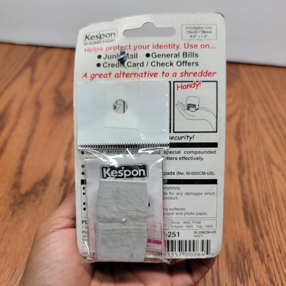 Kespon Plus ID Guard Stamp Small Black 1 Pad