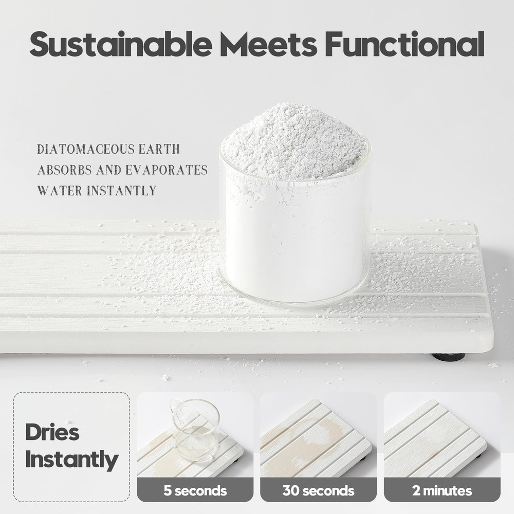 Razborci 2PCS Diatomite Quick Stone Drying 9" x 3.5", 2pack-9"x 3.5" - White