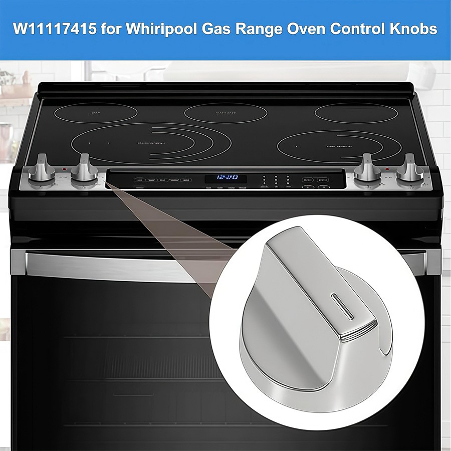 W11517331 for Whirlpool Electric Range Knobs (4pcs) Replace W10850027 W11117415