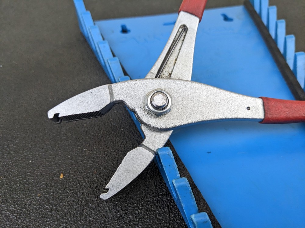 #bn867 Mac Tools Multi Direction Hose Clamp Pliers SD1118 Spring Loaded Red