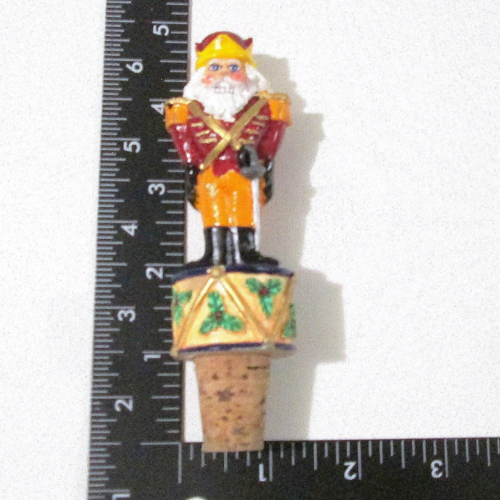 Christopher Radko Nutcracker Wine Stopper Set Two Holiday Figure Stoppers