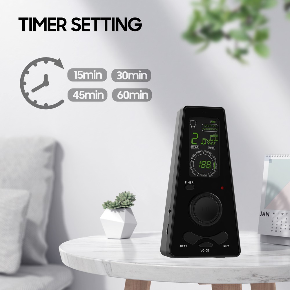 Electronic Digital Metronome W/ Timer Beat Speed Adjustable for Guitar Drum C9B0