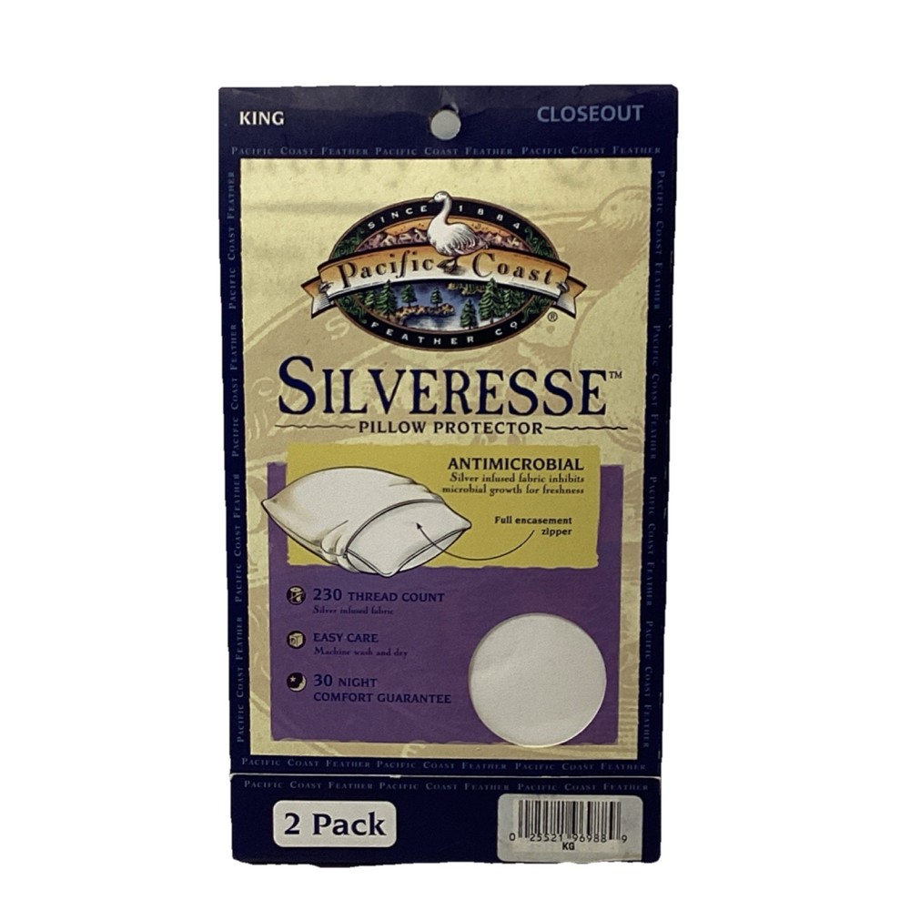 Pacific Coast Silveresse King Antimicrobial Pillow Protector 2 Pack