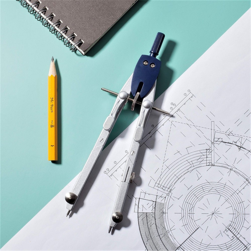 Mr. Pen- Professional Metal Compass Set, 7 pcs, Precision Drafting Compass...