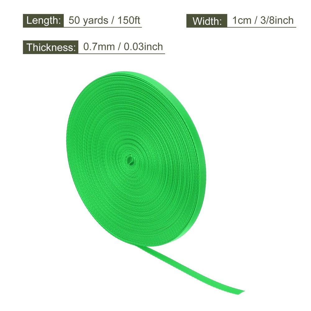 Flat Nylon Webbing Strap 3/8 Inch 50 Yards Apple Green for Backpack