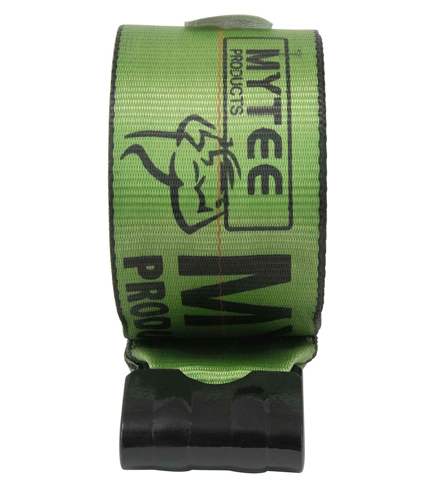 (4 Pack) 4" x 30' Winch Strap with Flat Hook - Green Flatbed Tie Down
