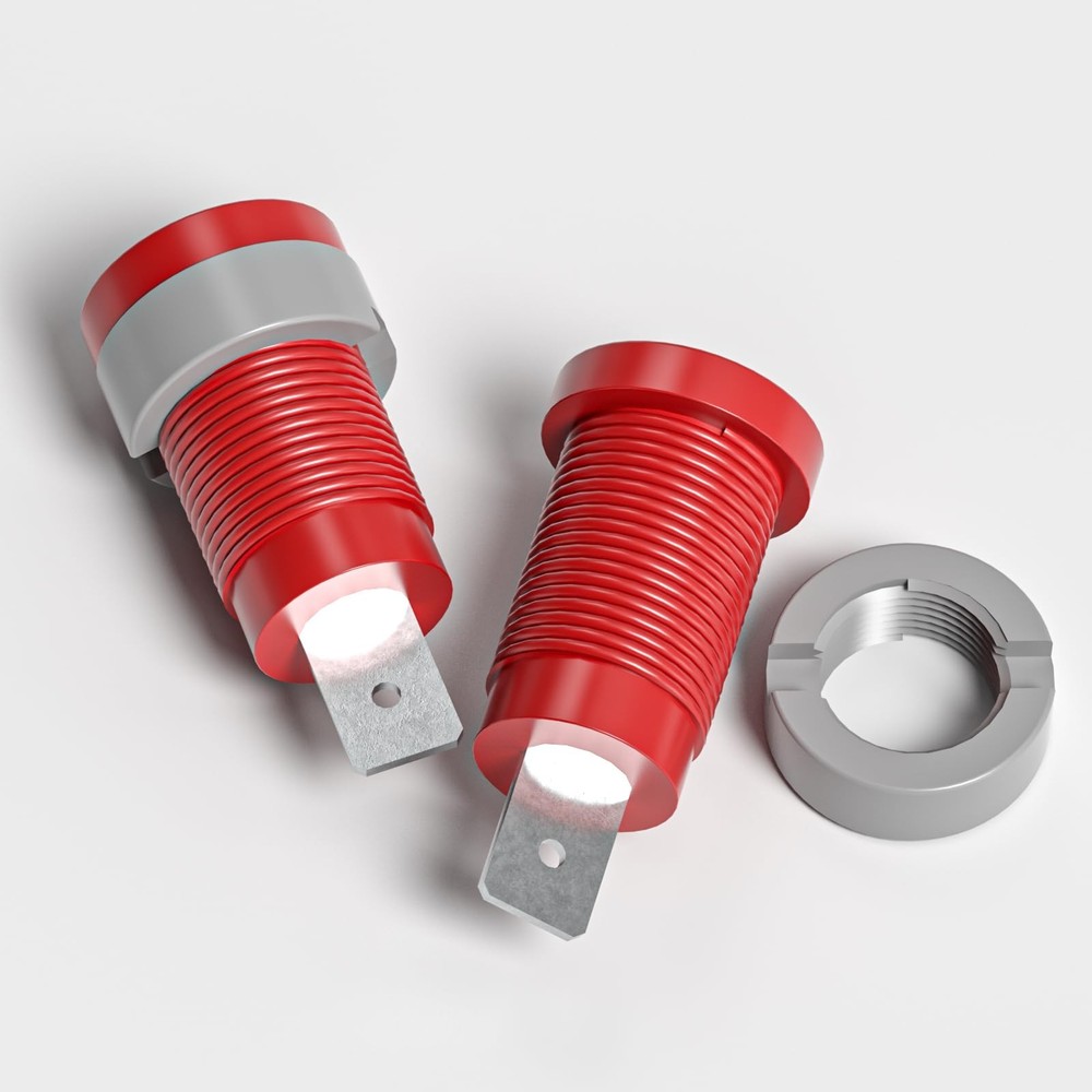 10PCS 4mm Banana Female Jack Panel Mount Socket Binding Post Adapters Red&Bla...