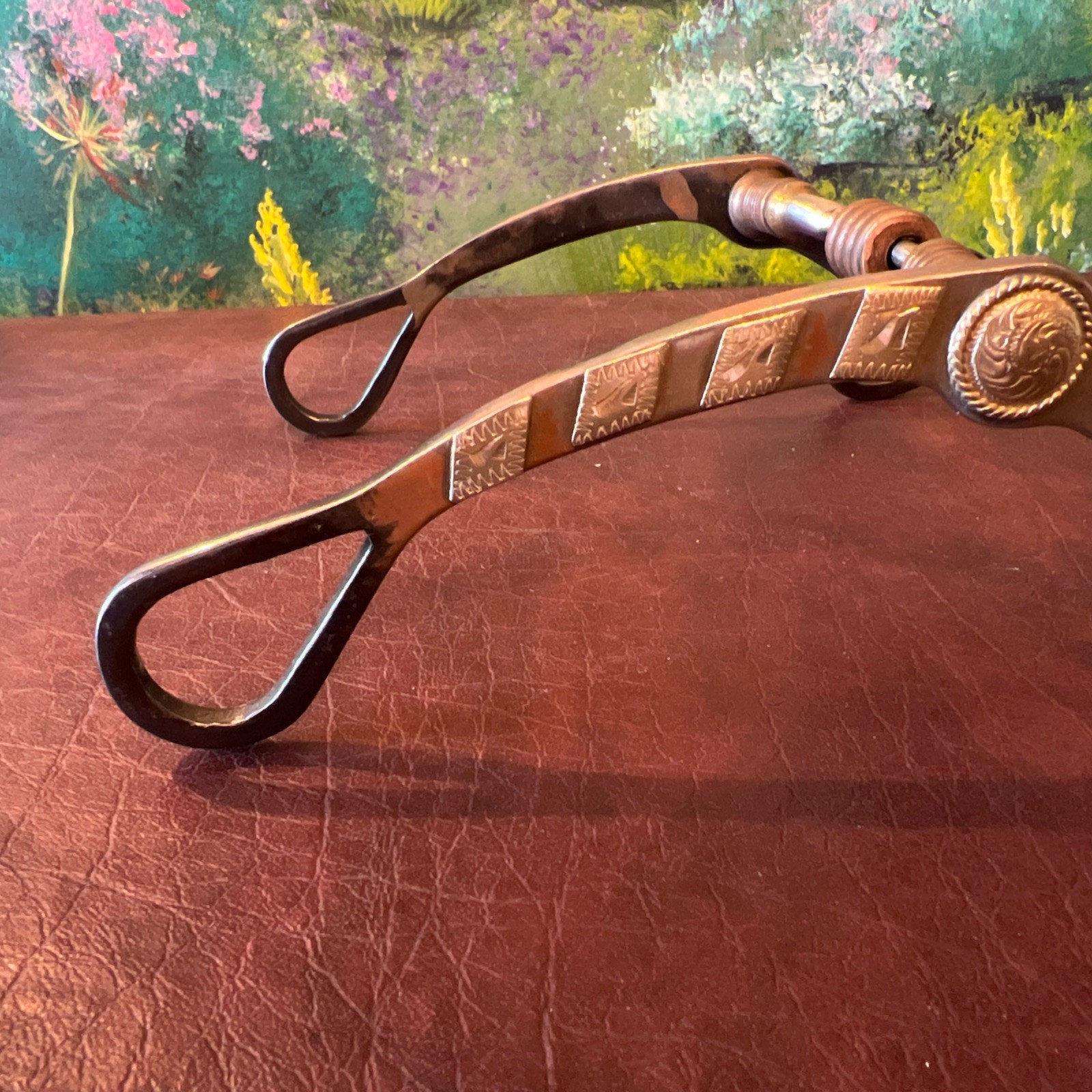 Vintage Hand Crafted Western Horse Bit Brass Copper Silver RARE FIND