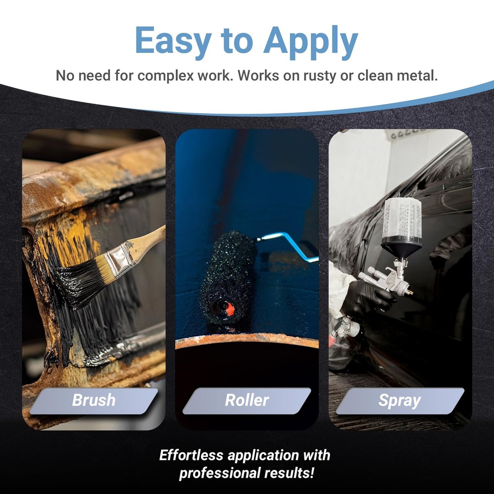 RUST BULLET BlackShell - Gloss Black - 1 Quart - Corrosion Preventive Coating,