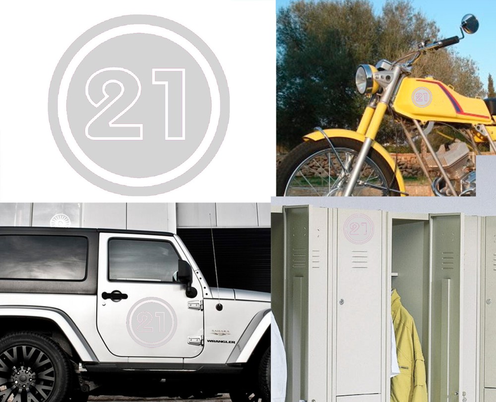 Number 21, Sticker Cut Vinyl Version v02c