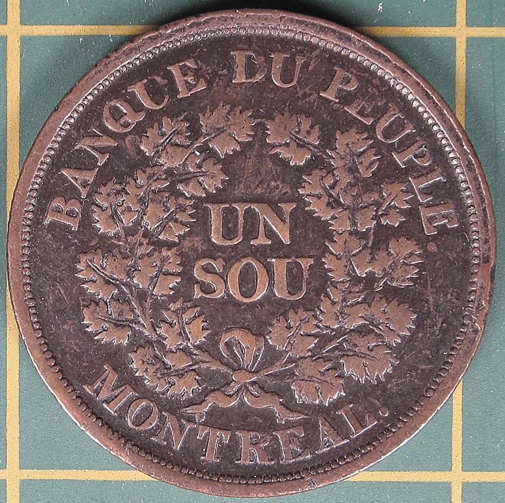c.1838 Lower Canada Un Sou Token LC-5A5