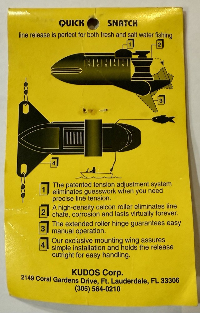 Quick Snatch Roller Line Release - Outrigger, Downriggers, Flatline