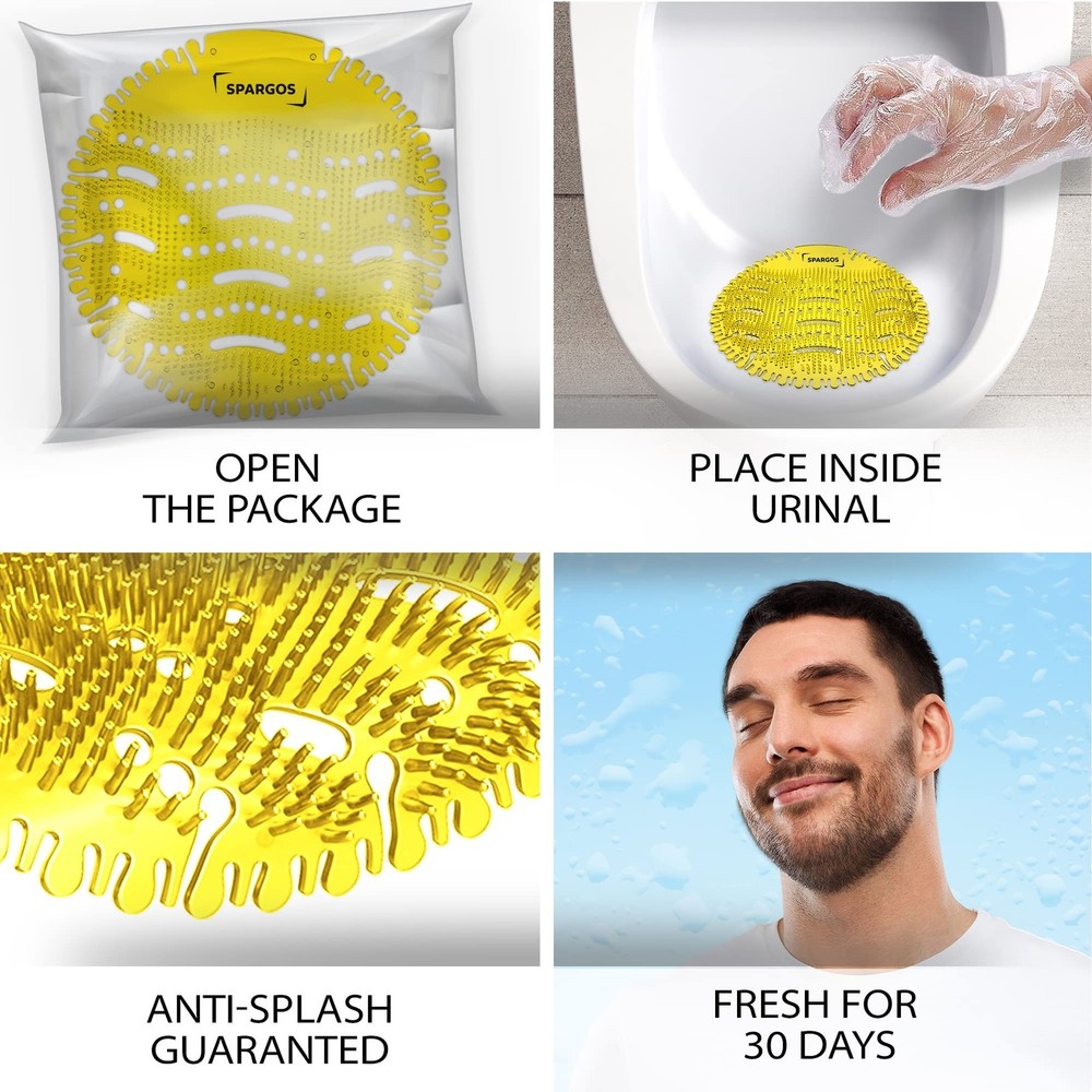 Urinal Screen Deodorizer (36 Pack) - Urinal Cakes - Fresh 3d Wave Anti-Splash...