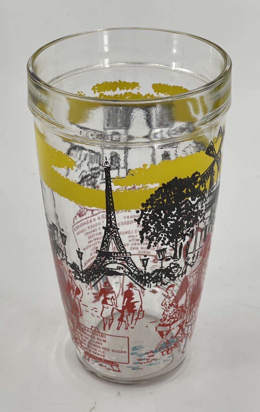 Vintage MCM Bloomfield Industries US Paris Cocktail Shaker w/Recipes Thick Glass