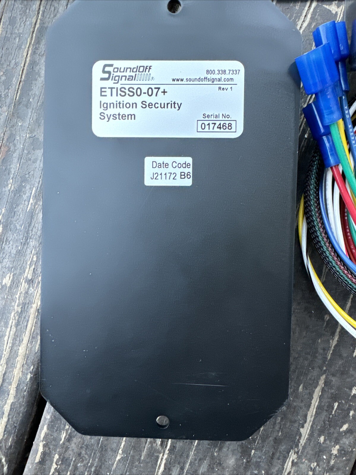 Sound Off Signal SOS ETISS0-07+ Ignition Security System