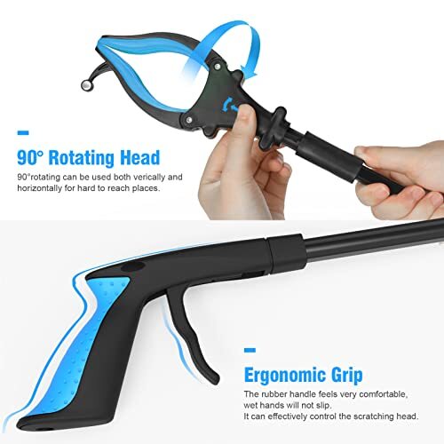 Foldable Trash Pick Up Stick Reaching Tool Extra Long Grabbers with Light, 32"