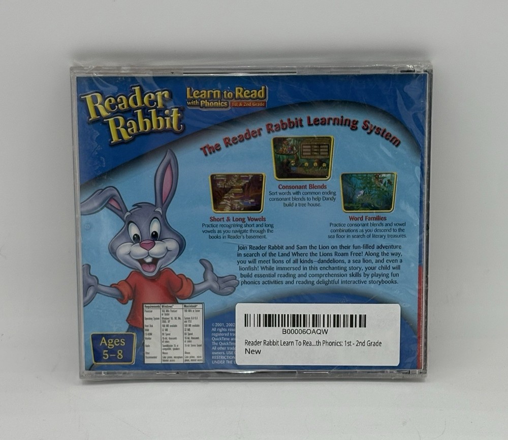 Reader Rabbit Learn to Read Phonics 1st - 2nd Ages 5-8 Learning Company Sealed